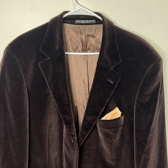 Hugo Boss Velvet Brown Lined Classic Blazer Size Large - Picture 5 of 11
